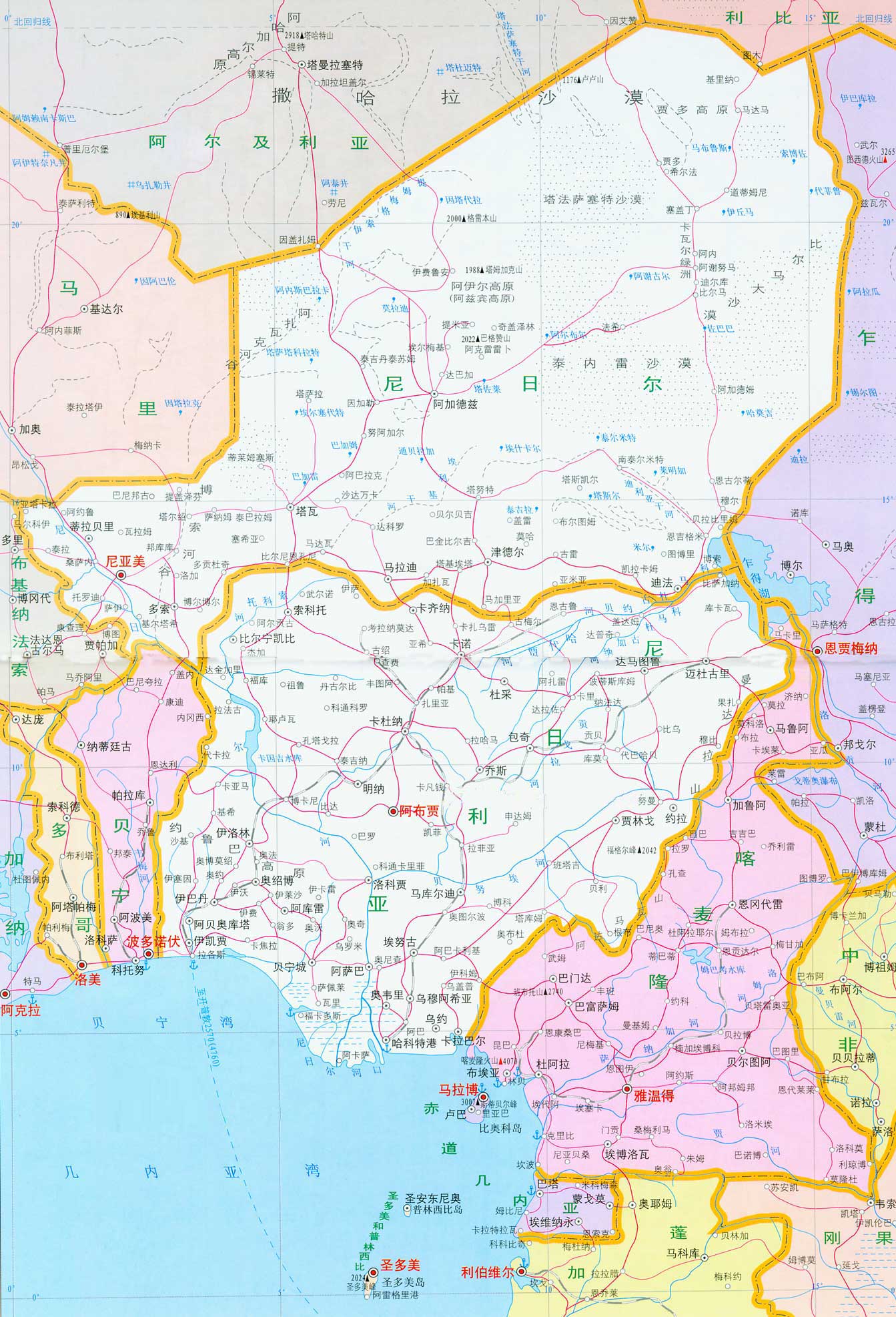 尼日利亚地图高清中文版