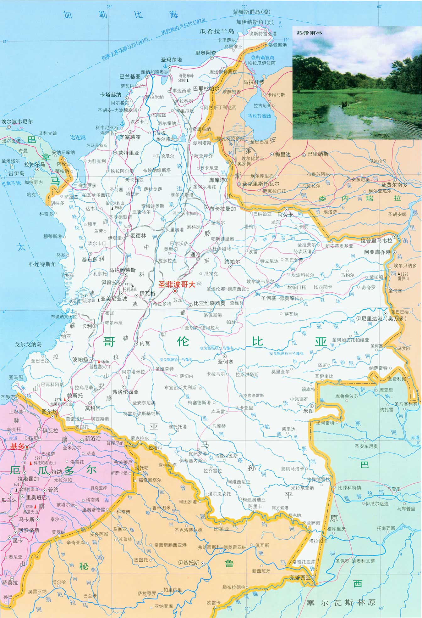 哥伦比亚旅游地图_哥伦比亚地图查询