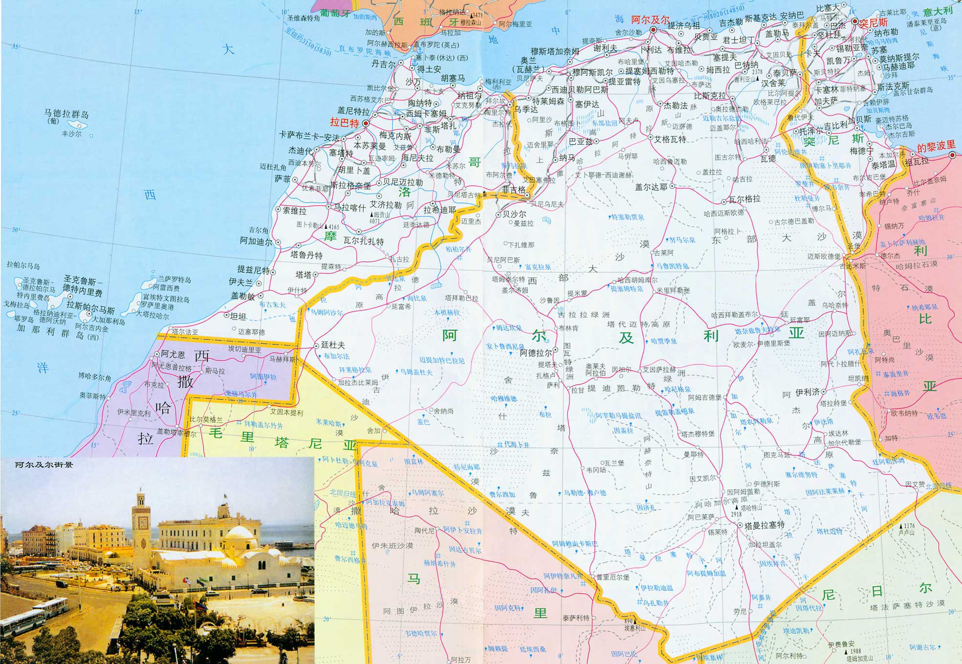摩洛哥地图高清中文版 image