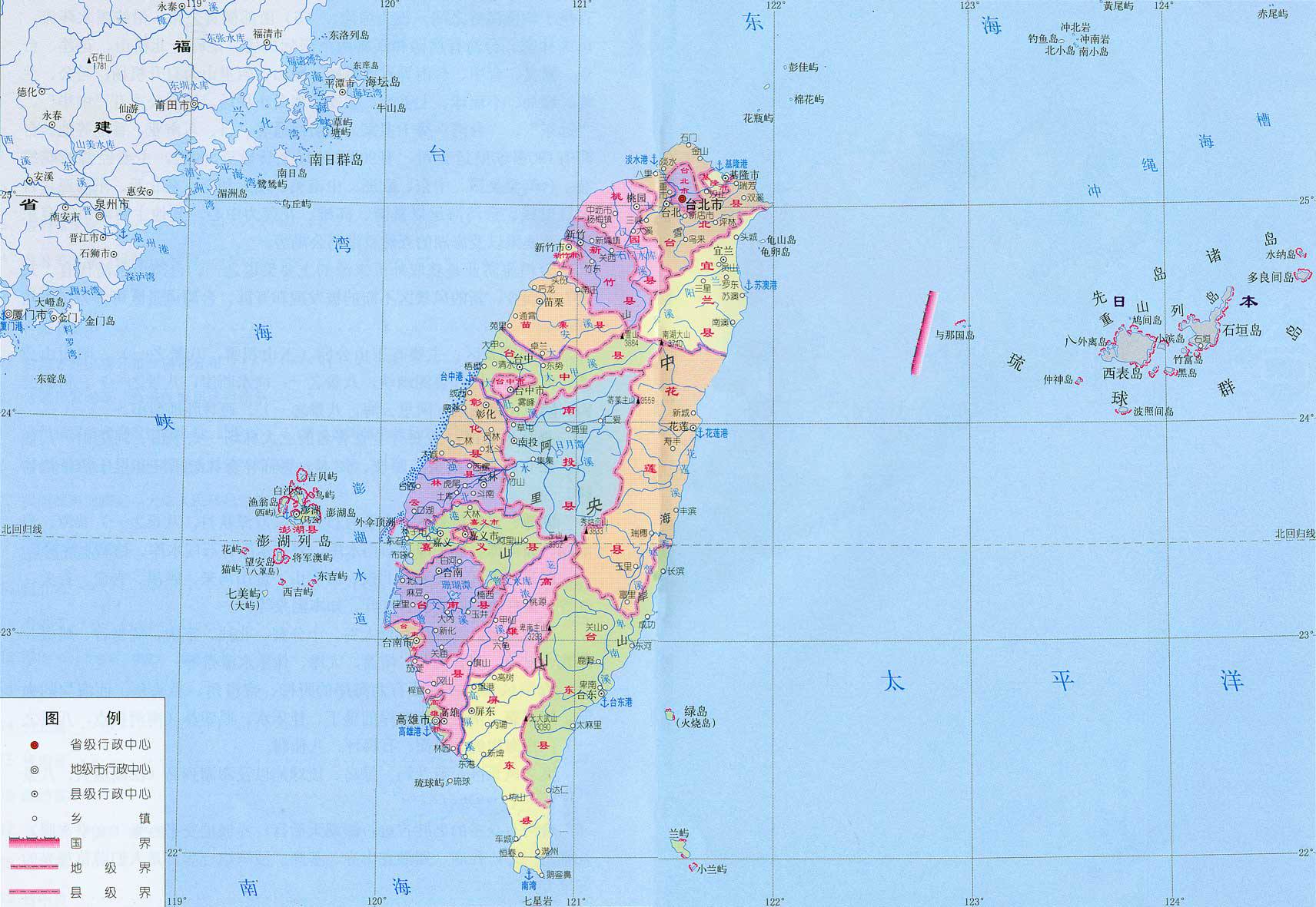 台湾地图高清版大图