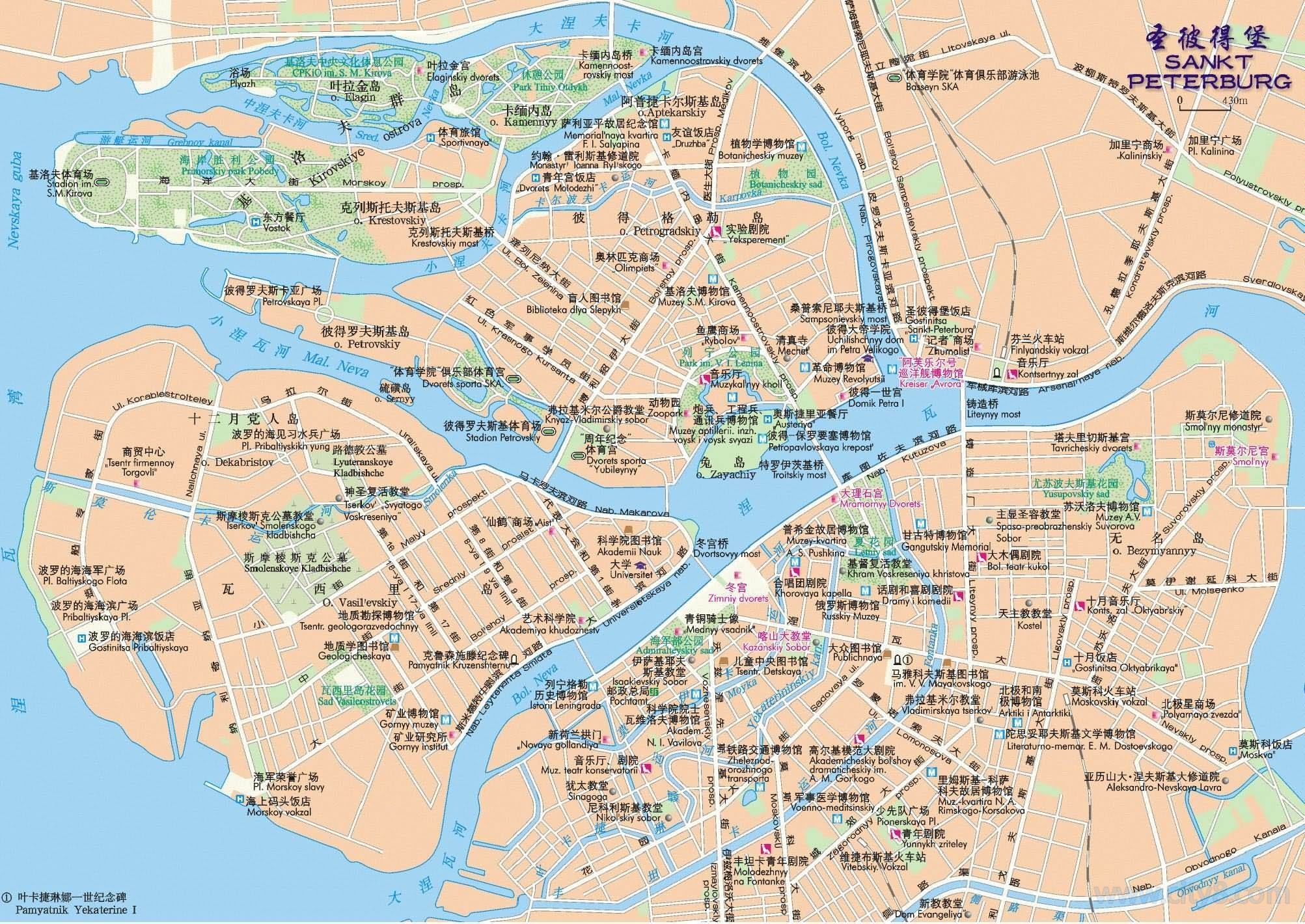 圣彼得堡地图中文版
