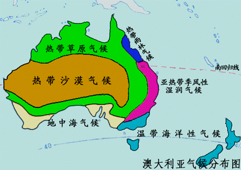澳大利亚气候分布图