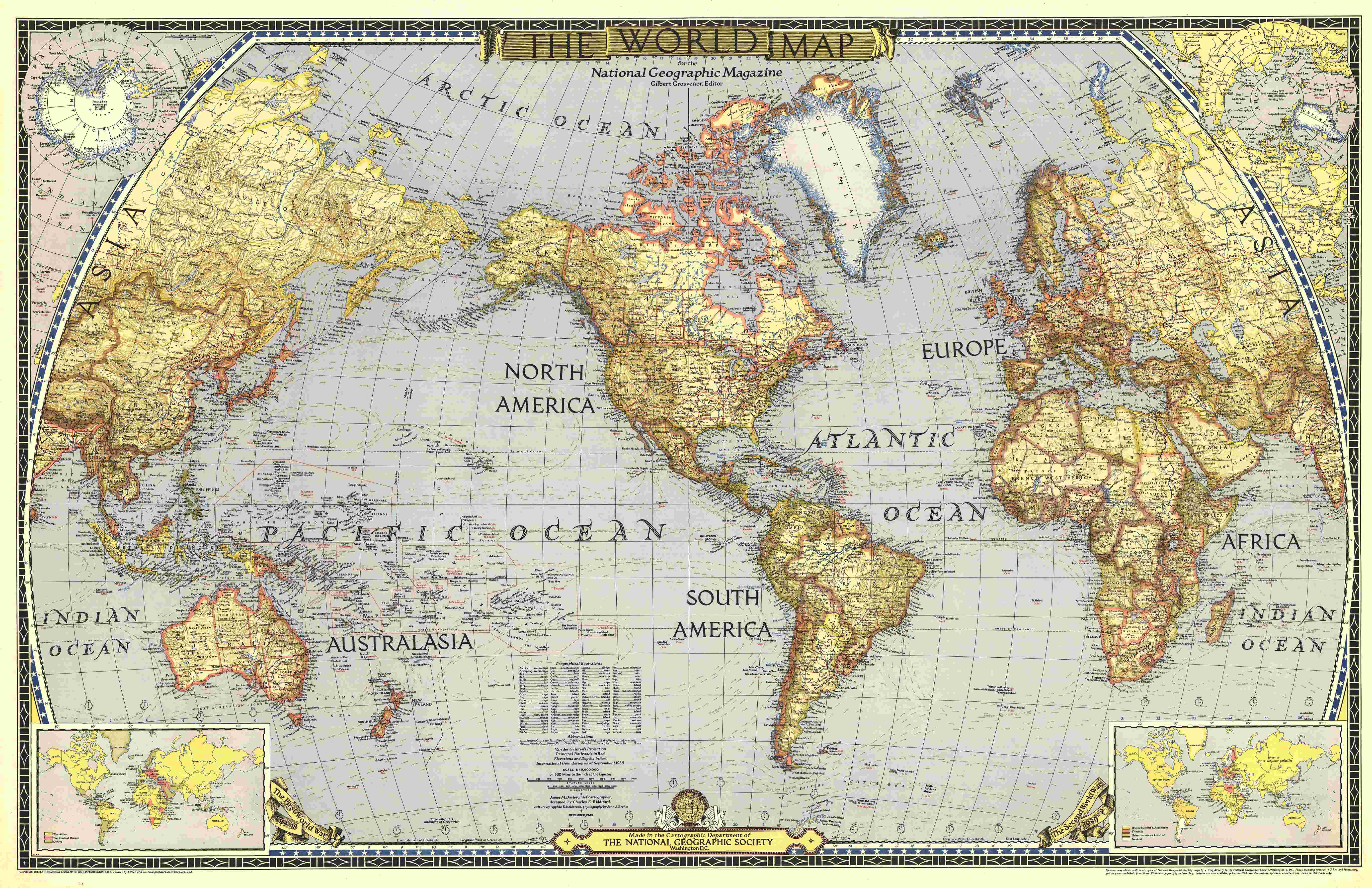 世界地图英文版