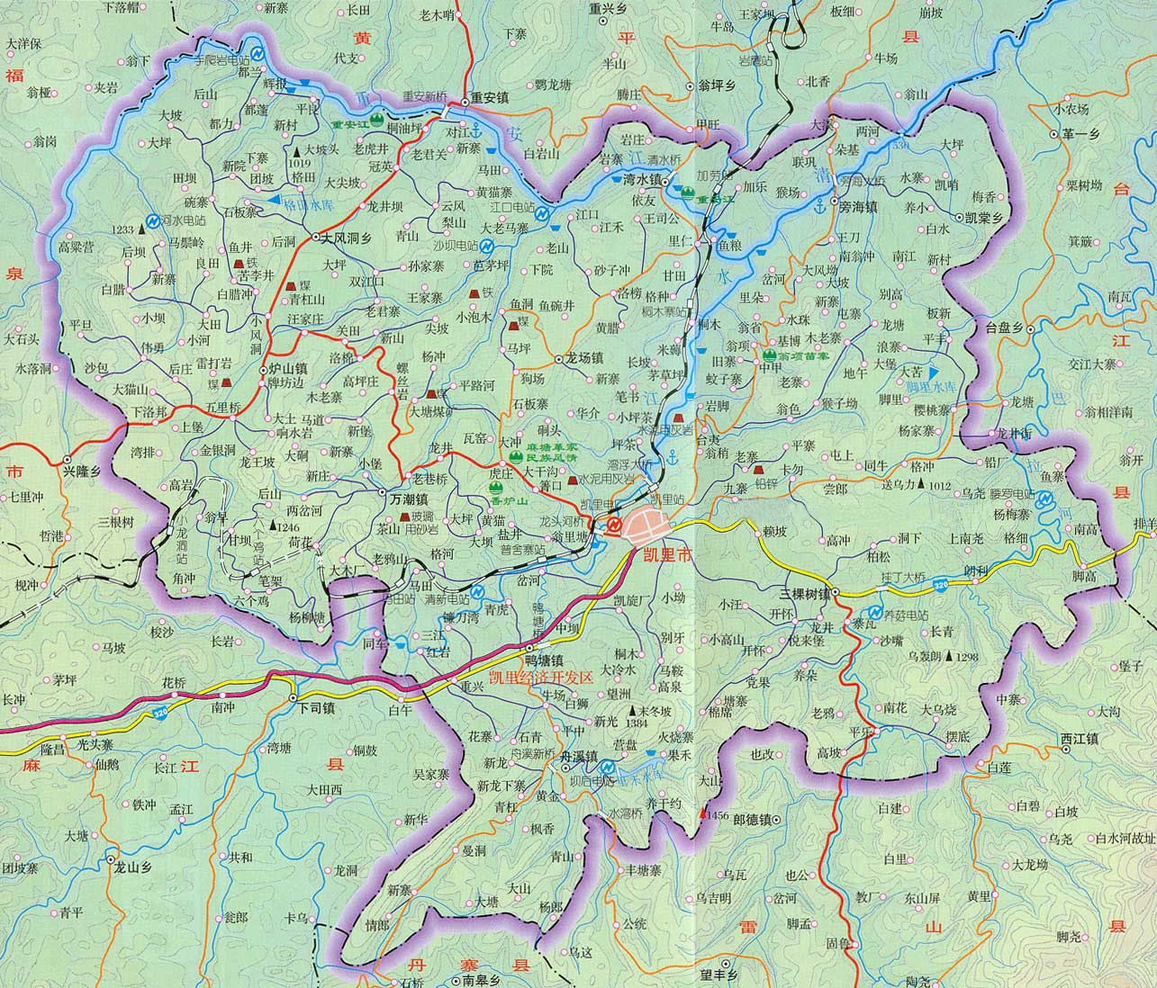 贵州凯里市地图|贵州凯里市地图全图高清版大图片|旅途风景图片网|www.visacits.com