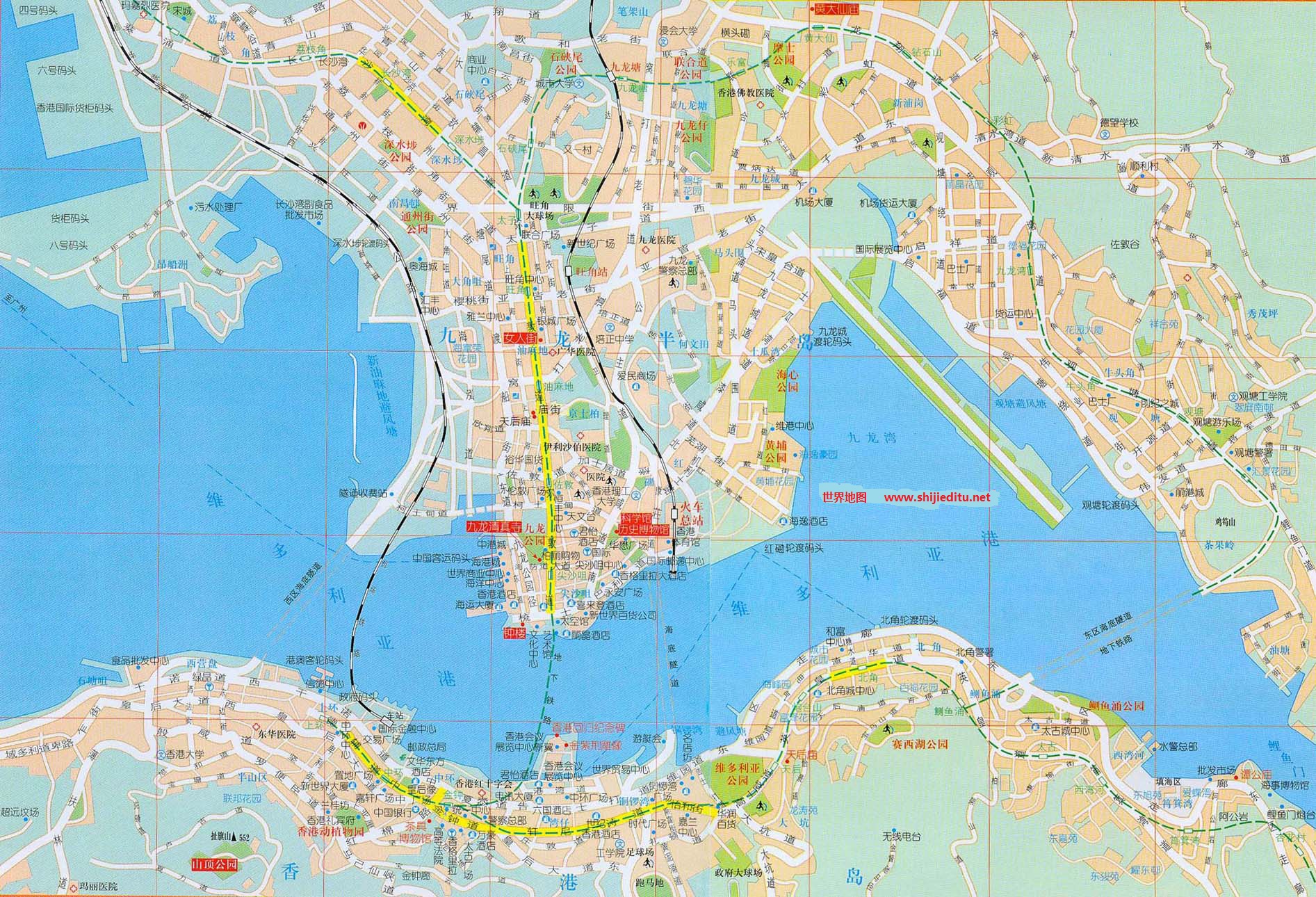 香港邻近地区地图高清版 - 香港地图 - 地理教师网