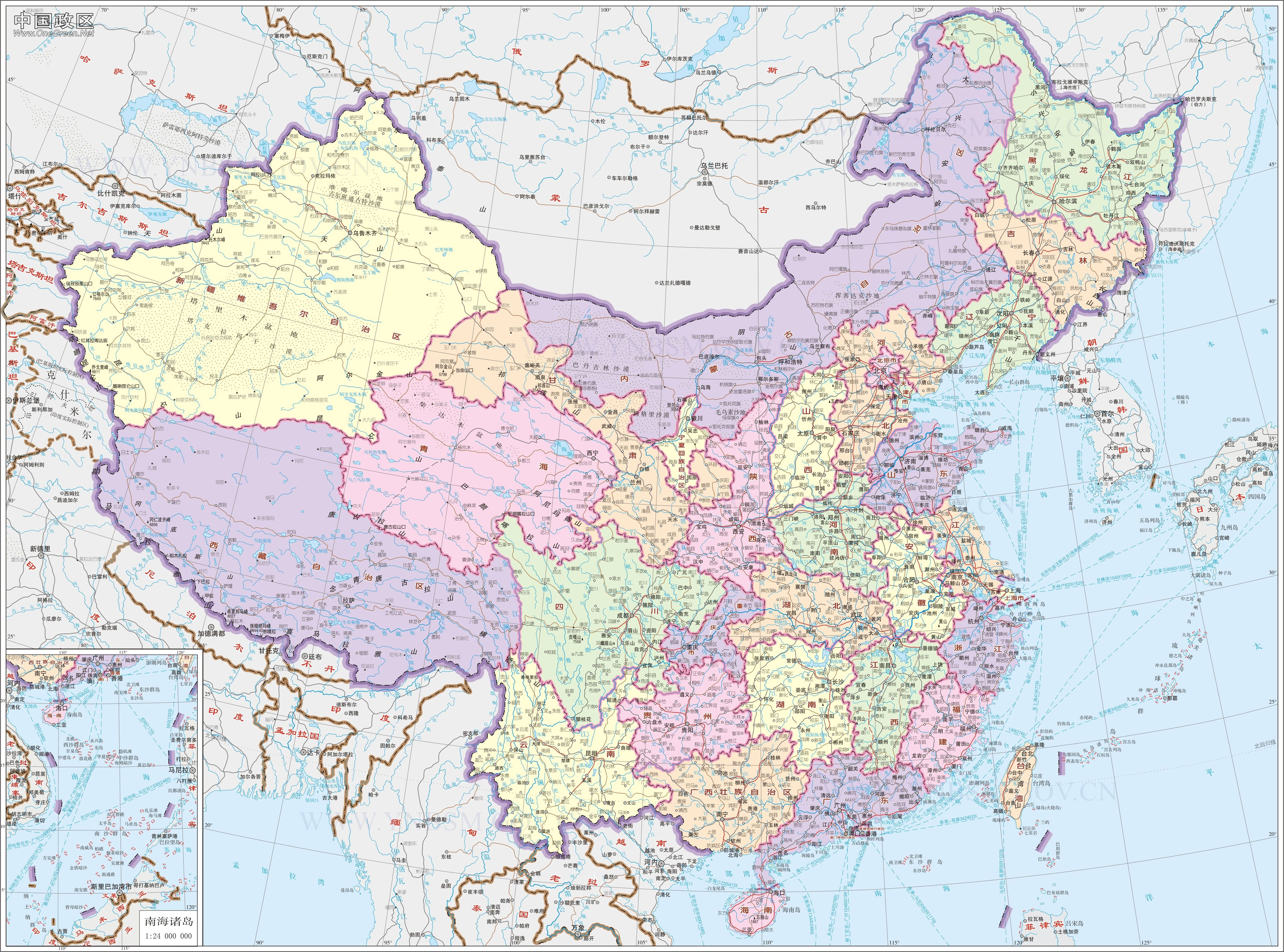 中国34个省级行政区的地图_百度知道