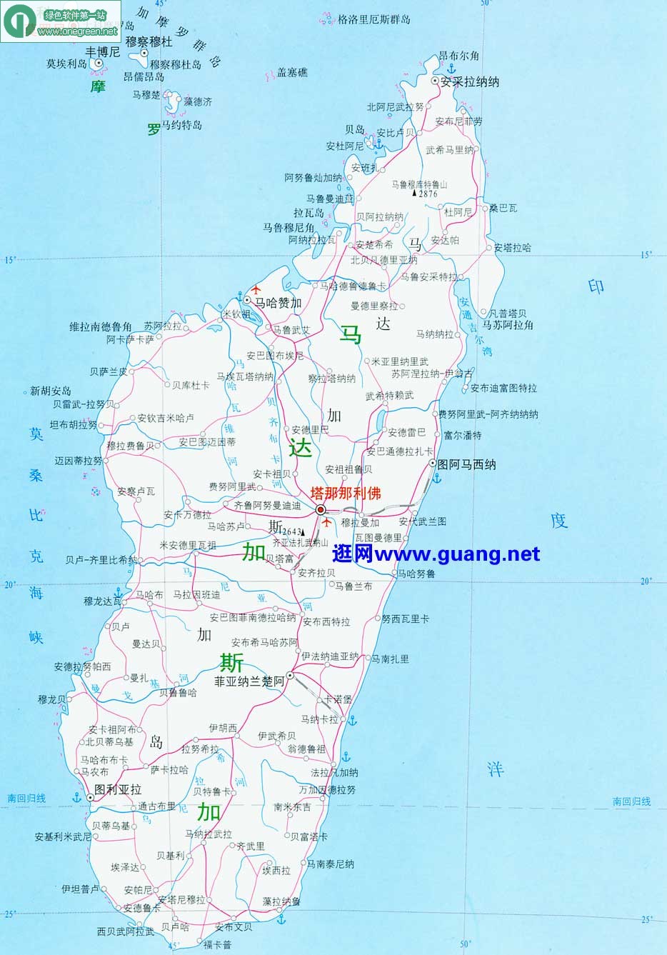 马达加斯加地图高清中文版