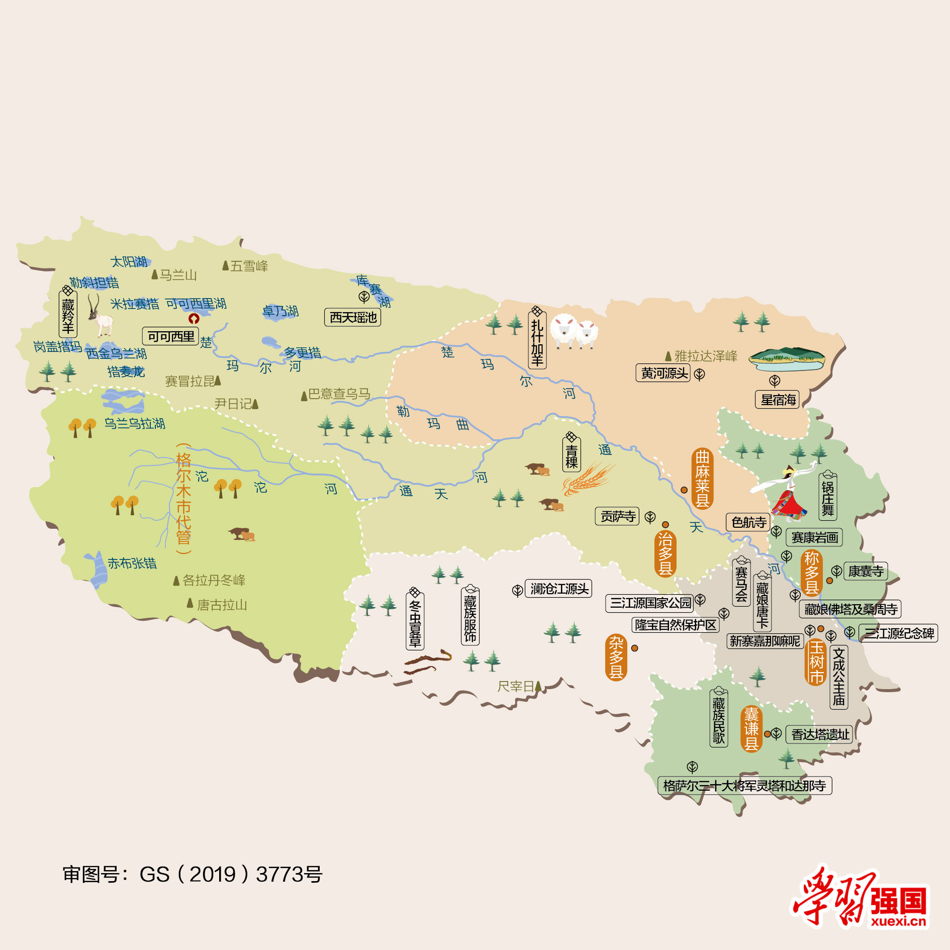 玉树州景点地图_玉树州旅游景点大全