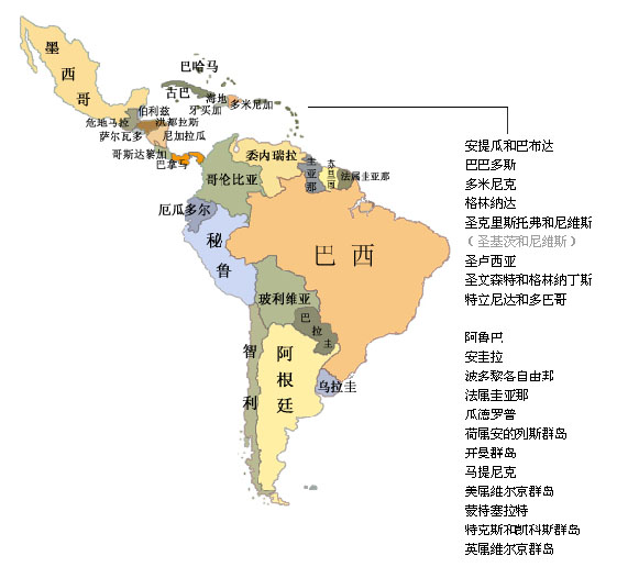 南美洲地图